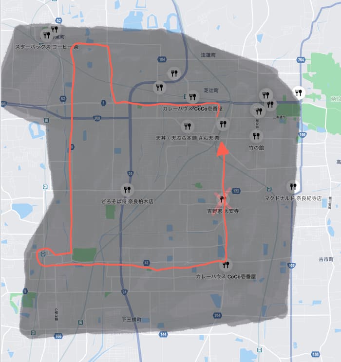 Uber Eats奈良の開始時の配達エリアと加盟店